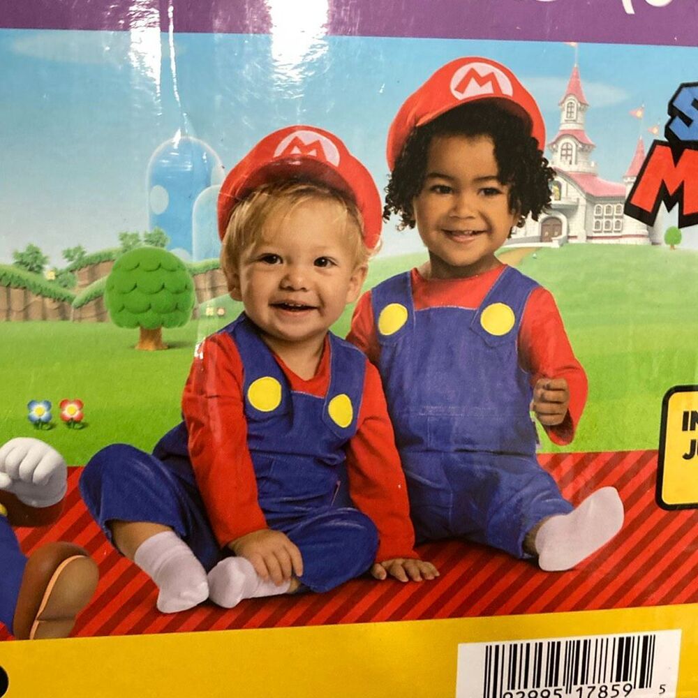Super Mario Baby Halloween Costume 6-12 Months Jumpsuit No Hat
